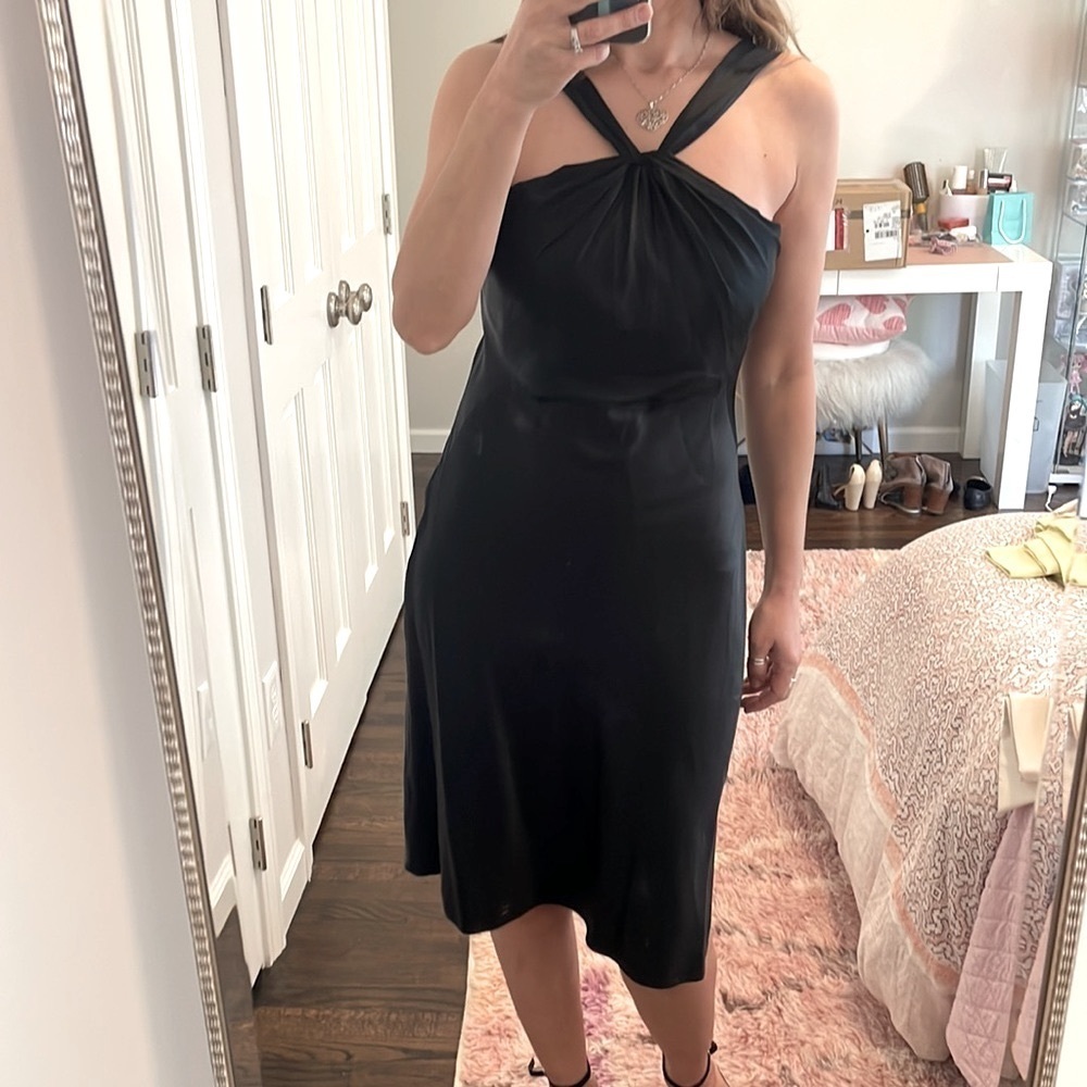 Tahari Silk Slip Midi Dress